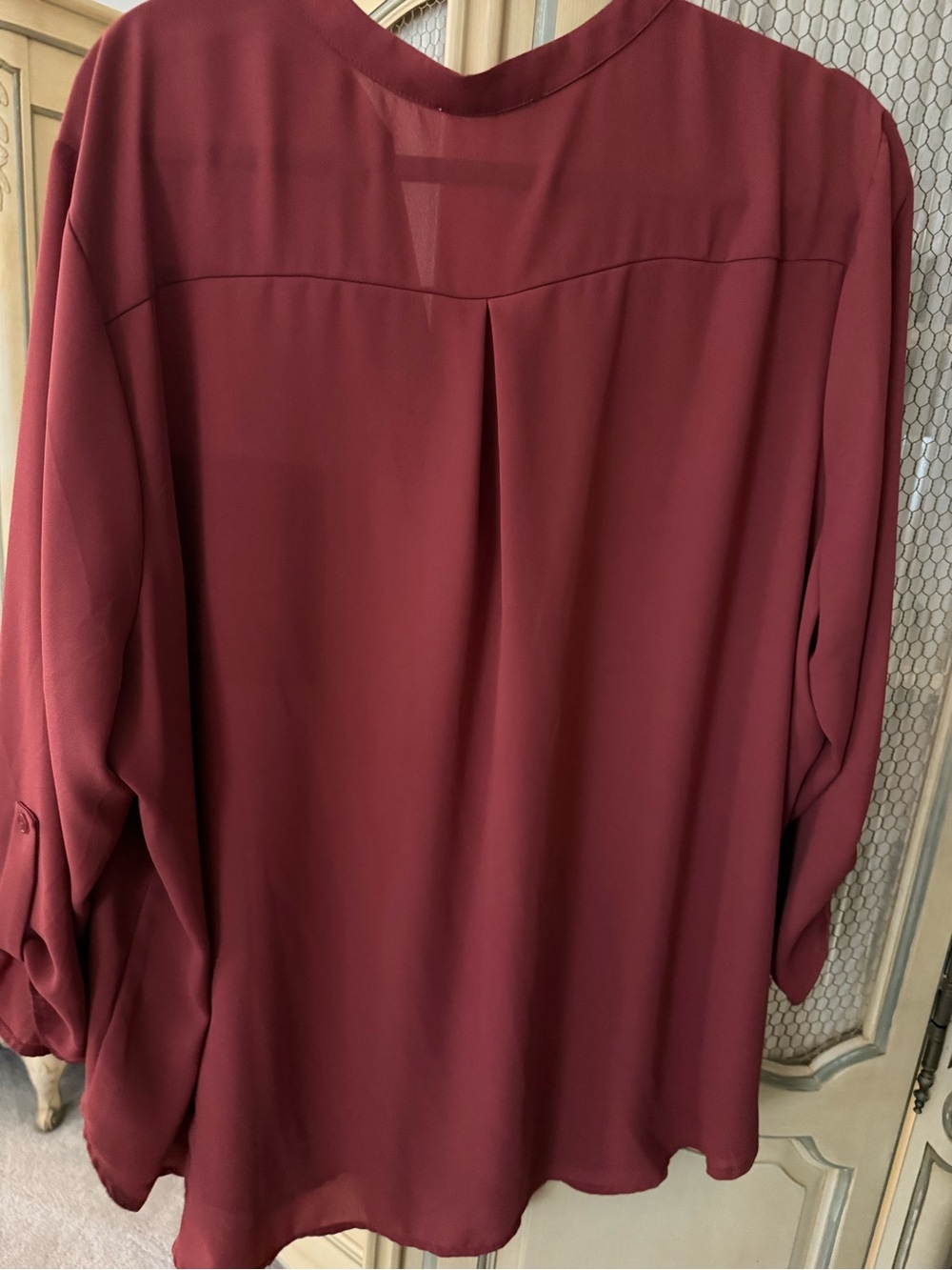 Lush Women's Button Sleeve Terra Cotta Blouse